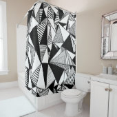 Rideaux De Douche Texture transparente avec triangles, mosaïque sans (En situation)