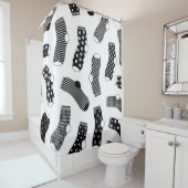 Rideaux De Douche Texture verticale des chaussettes à points rayés e (En situation)