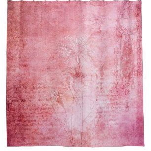 Rideaux De Douche Texture vintage scrapbook rose