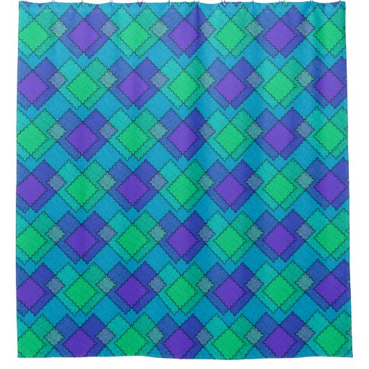 Rideaux De Douche Textured patches multicolored strokes (Devant)