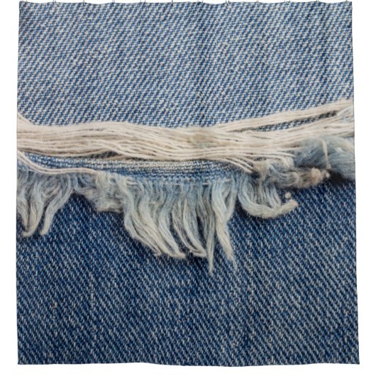Rideaux De Douche Textures déchiré jeans arrière - plan. (Devant)