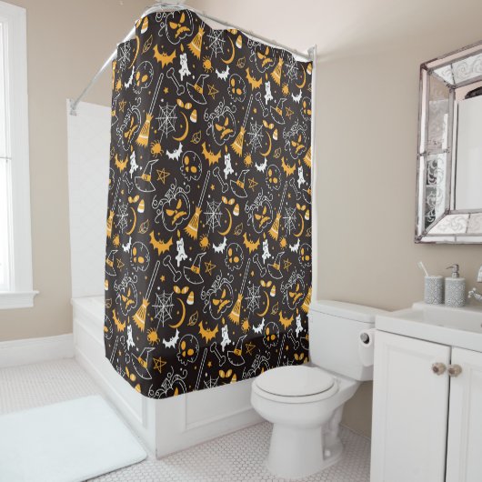 Rideaux De Douche Théème d'Halloween (En situation)