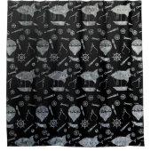 Rideaux De Douche Thème Bateaux à vapeur en Zinc d'argent (Devant)