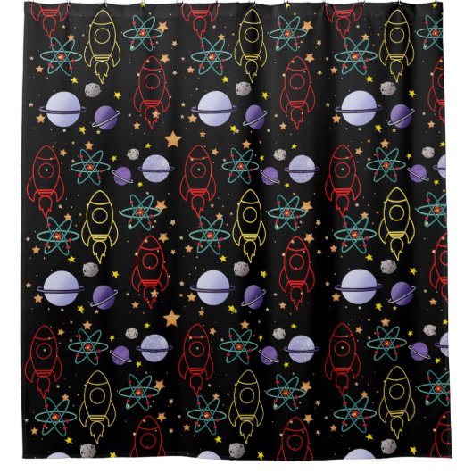 Rideaux De Douche Thème Espace (Devant)