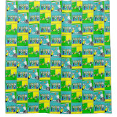 Rideaux De Douche Thème Football. Footballeurs et supporters (Devant)