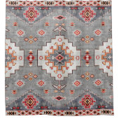 Rideaux De Douche Threads intemporels : Patrimoine Boho Geometry mar (Devant)