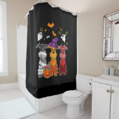 Rideaux De Douche Three Schnauzer Witch Hat (En situation)