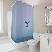 Rideaux De Douche Through The Mist Whale Tail Art (En situation)