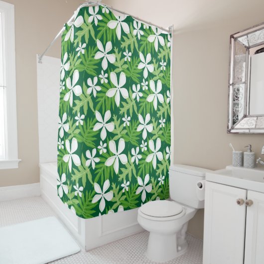 RIDEAUX DE DOUCHE TIARE (VERT) (En situation)