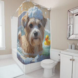 Rideaux De Douche Tibétain Terrier Brouillon Endormi Mignon Drôle