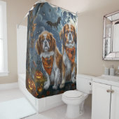 Rideaux De Douche Tibetan Spaniel Halloween Épouvantable (En situation)