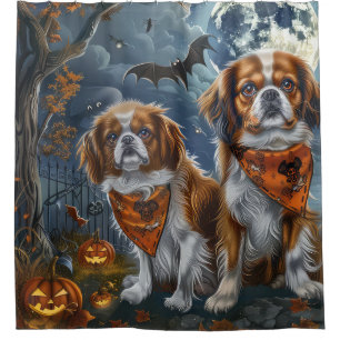 Rideaux De Douche Tibetan Spaniel Halloween Épouvantable