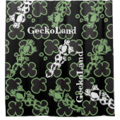 Rideaux De Douche TicTacToe GeckoLand Vert&Blanc (Devant)
