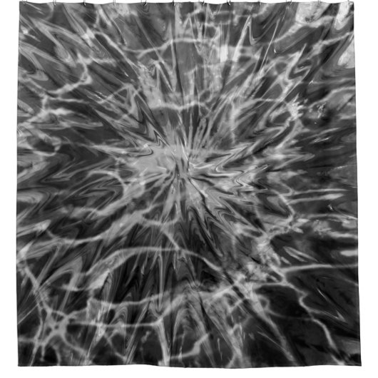 RIDEAUX DE DOUCHE TIE DYE BLACK WHITE (Devant)