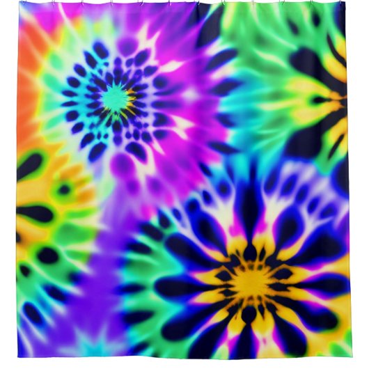 Rideaux De Douche Tie Dye Swirling Motif Design (Devant)