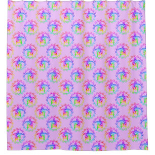 Rideaux De Douche Tie Dye Tortue Tribal Moari Sun Pink