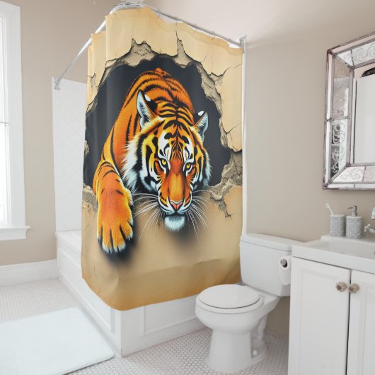 Rideaux De Douche Tiger Art (En situation)