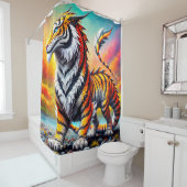 Rideaux De Douche Tiger Dinosaur (En situation)