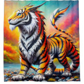 Rideaux De Douche Tiger Dinosaur (Devant)