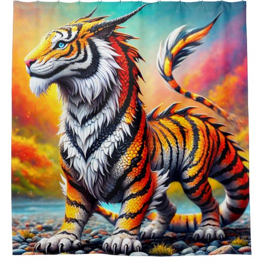 Rideaux De Douche Tiger Dinosaur (Devant)