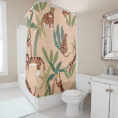 Rideaux De Douche Tigers d'été Palmiers Exotiques (En situation)