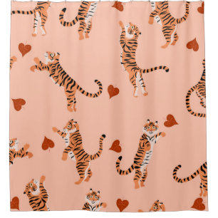 Rideaux De Douche Tigers Feuilles d'automne : Motif de saut Vintage