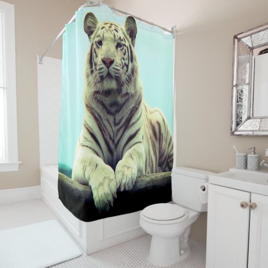 Rideaux De Douche Tigre blanc (En situation)