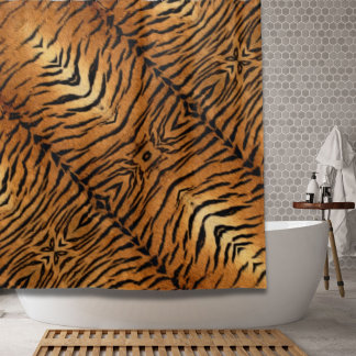 Rideaux De Douche Tigre de fourrure d'animal de la jungle tribale Im
