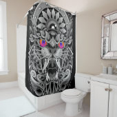 Rideaux De Douche Tigre en colère abstrait (En situation)