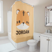 Rideaux De Douche Tigre mignon avec nom personnalisé (En situation)
