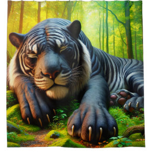 Rideaux De Douche Tigre noir et blanc