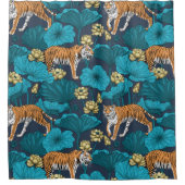 Rideaux De Douche Tigres dans l'étang jaune de lotus (Devant)