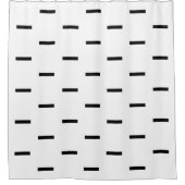 Rideaux De Douche Tirets blancs et noirs (Devant)