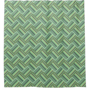 Rideaux De Douche Tissage de bandes vert olive