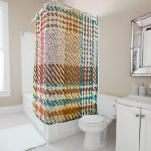 Rideaux De Douche Tissu à damiers Brown, laine écossaise. (En situation)