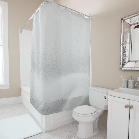 Rideaux De Douche Tissu blanc coton (En situation)