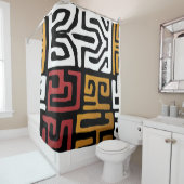 Rideaux De Douche Tissu de boue africain (En situation)