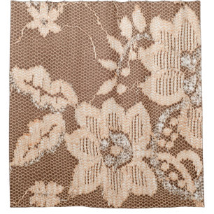 Rideaux De Douche Tissu dentelle texture. dentelle sur clou arrière