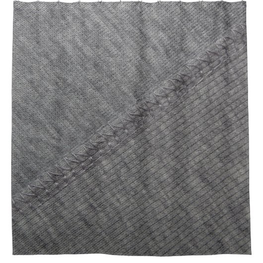Rideaux De Douche Tissu gris : texture cousue abstraite. (Devant)