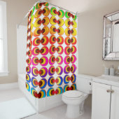 Rideaux De Douche Tissu psychédélique (En situation)