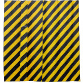 Rideaux De Douche Tissu rayé jaune et noir (Devant)