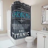 Rideaux De Douche Titanic White Star Line Embarding Pass Dark (En situation)