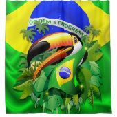 Rideaux De Douche Toco Toucan avec drapeau brésilien (Devant)