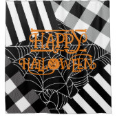 Rideaux De Douche Toile d'araignée patchwork noir et blanc Halloween (Devant)