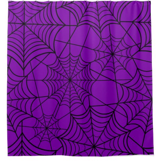 Rideaux De Douche toile d'araignée violette d'halloween (Devant)