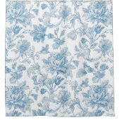 Rideaux De Douche Toile-de-jouy Chinoiseries Blue Floral Pattern (Devant)