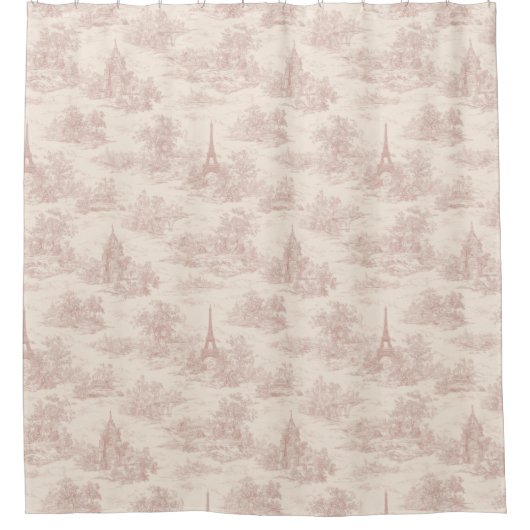 Rideaux De Douche Toile de Jouy Romantique Rose Paysage Campagnard ( (Devant)