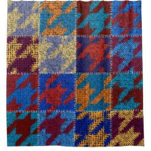 Rideaux De Douche Toile de Patchwork : imitation motif vintage.