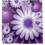 Rideaux De Douche Tomber dans l'amour Fleurs Abstraites et Coeurs Fr (Devant)