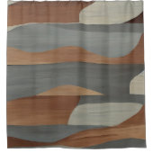 Rideaux De Douche Tons de la Terre bois abstrait (Devant)